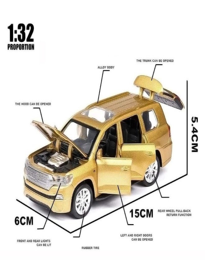 AHBHT Kids Model 1:32 Land Cruiser Die Cast Metal Car Pull Back Action Opening Doors with Realistic Engine Sound Lights Toy Car Gift for Boys - Multi - Image 2